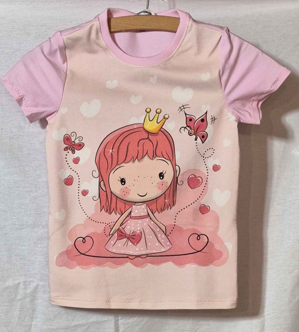 Handgemachtes Kinder T-Shirt mit Prinzessinnenmotiv